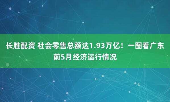 长胜配资 社会零售总额达1.93万亿！一图看广东前5月经济运行情况
